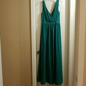 emerald green long dress